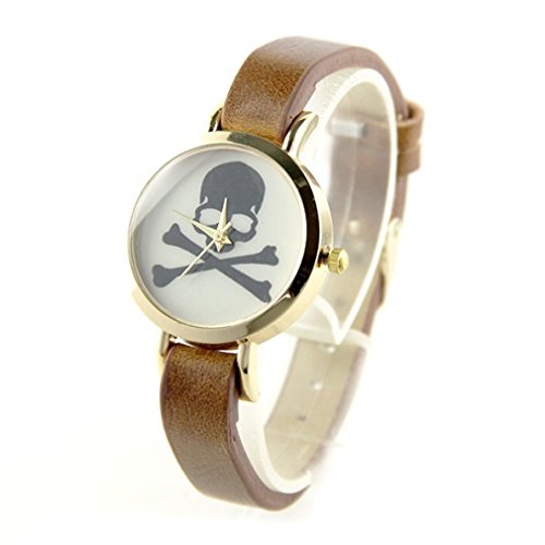 Reloj Pirata Cabeza Muerte Piel Camel My-Montre