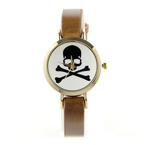 Reloj Pirata Cabeza Muerte Piel Camel My-Montre