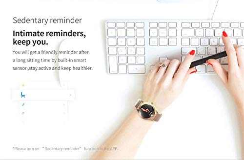 Reloj Redondo IP68 a Prueba de Agua con Pantalla táctil Inteligente for Las Mujeres, Smart Watch KW10, perseguidor de la Aptitud con la frecuencia cardíaca y Dormir Pulsera podómetro for iOS/Android