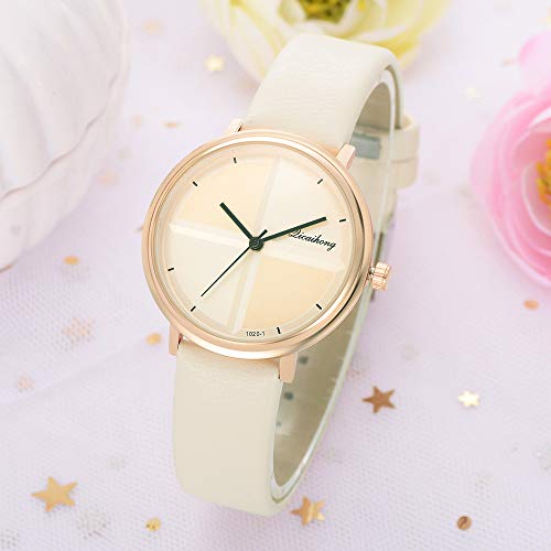 Relojes Cruz Dos Tonos para Mujer Relojes Oro Rosa Beige Cuero Elegante