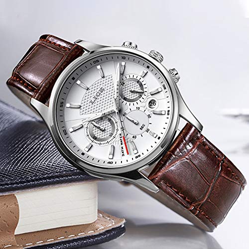 Relojes Hombre LIGE Reloj Hombre Elegante Cuarzo Prueba Agua Relojes Moda Cuero Clásico Cinturones Relojes Deportivo Hombres…
