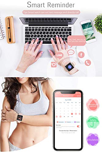 Relojes Inteligentes Mujer, Smartwatch Mujer con 17 Modos Deportes, Hommie Reloj Inteligente Mujer de 1.3’ Pantalla Táctil Completa, Pulsera Actividad Mujer con IP67 Nadar, Pulsómetro, Sueño, Calorías