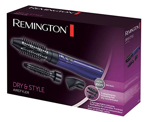 Remington AS800 Dry & Style - Moldeador de Aire Caliente, Cepillo Térmico de 21 - 38 mm, 800 W, Cerámica, Turmalina, Iónico, 3 Accesorios