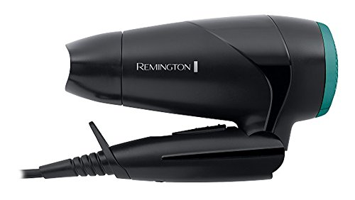 Remington D1500 - Secador de Pelo de Viaje, Plegable, Difusor Compacto y Concentrador, Negro y Verde, 2000 W