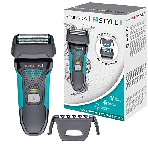 Remington F4 Style Series F4000 - Afeitadora eléctrica, recargable e inalámbrico, recortadora barba, seco y mojado, color gris