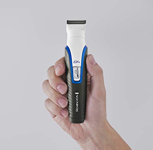 Remington G4 Graphite Series PG4000 - Recortador de Barba y Cortapelos, 7 Accesorios, Inalámbrico, Revestimiento de Grafito, para Vello Facial y de Nariz, Blanco y Negro