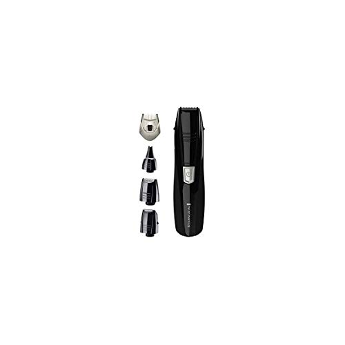 Remington Grooming Kit PG180 - Set Máquina de Afeitar, 3 Cabezales y 1 Peine, Cuchillas Acero Avanzado, Negro, Accesorios Barba, Bigote, Patillas, Nariz y Orejas