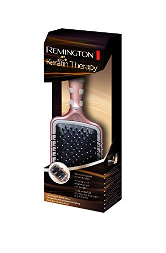 Remington Keratin Therapy B95P - Cepillo Plano para el Pelo, Cerdas de Nailon con Proteína de Keratina, Cerámica, Rosa