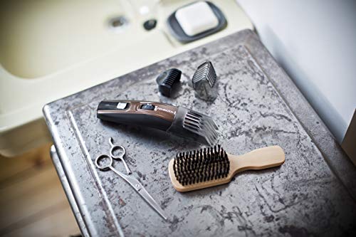 Remington MB4045 - Kit Recortador de Barba, 5 Accesorios y Barbero, Inalámbrico, Litio, Lavable, Negro y Marrón