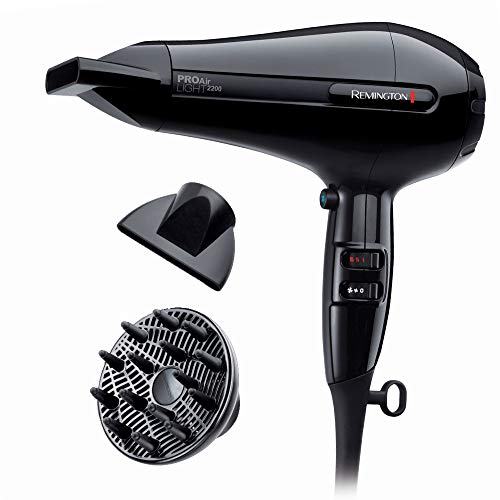 Remington Pro Air AC6120 Secador de Pelo Profesional, Secador Iónico, Difusor y 2 Concentradores, Ligero y Silencioso, 2200 W, Negro