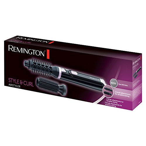 Remington Style & Curl AS404 Moldeador de Aire Caliente, 400 W, Cepillo Redondo y Cepillo de Cerdas, Negro y Rosa