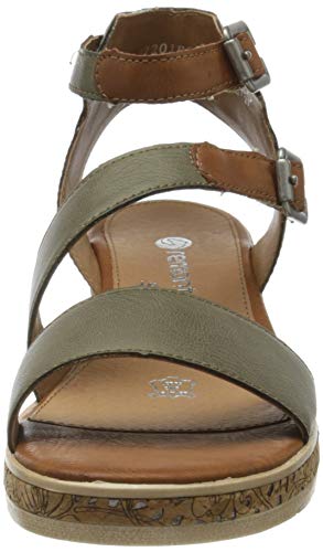Remonte D3052, Sandalias de Gladiador para Mujer, Verde (Forest/Cayenne 54), 38 EU