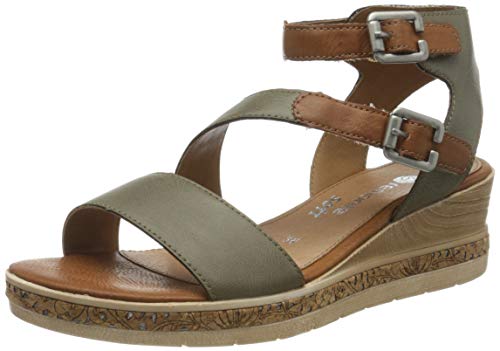 Remonte D3052, Sandalias de Gladiador para Mujer, Verde (Forest/Cayenne 54), 38 EU