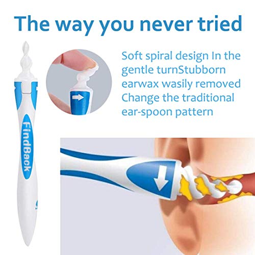Removedor de Cera de Oído, Kit de Limpieza para oídos 16 Puntas de Silicona extraíbles, para bebés, jóvenes y Adolescentes Adultos