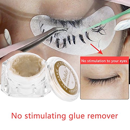 Removedor de Pestañas Postizas, 5g Eliminar las pestañas Crema removedor de extensión de pestañas postizas, pegamento removedor de maquillaje de ojos