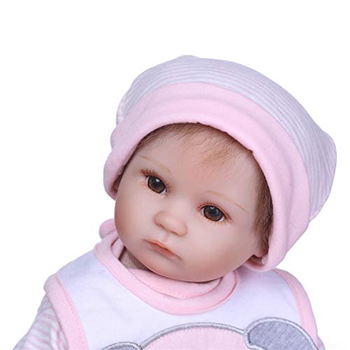 Renacer De La Muñeca, Cuerpo De Silicona De Bebé Hecha A Mano 42Cm Completa, Realista Suave Vinilo Recién Nacidos Bebés Reborn Baby Dolls Real De Edad 3,Rosado
