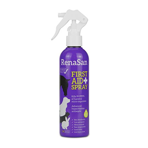 RenaSan Spray de Primeros Auxilios 250ml - para Todos los Animales, Perros, Gatos, Mascotas pequeñas, Caballos, Reptiles, Aves de Corral y Aves