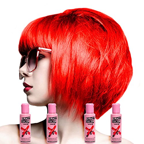 Renbow - Crazy Colour - Cremas de color semi-permanente para el cabello, 100 ml, 4 unidades