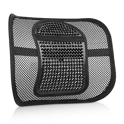 RenFox Cojín Lumbar Soporte para la Espalda Lumbar Soporte para Silla de Oficina Coche corrige la Postura Alivia el Dolor Lumbar (Black-1)