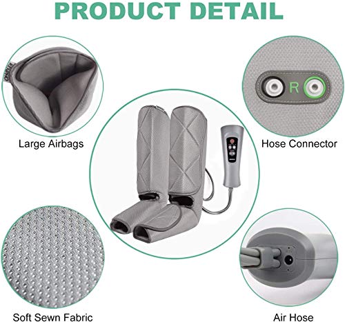 RENPHO masajeador de compresión de piernas para circulación y relajación, masajeador de pies y pantorrillas con controlador de mano, 5 modos 4 intensidades para aliviar el muscular