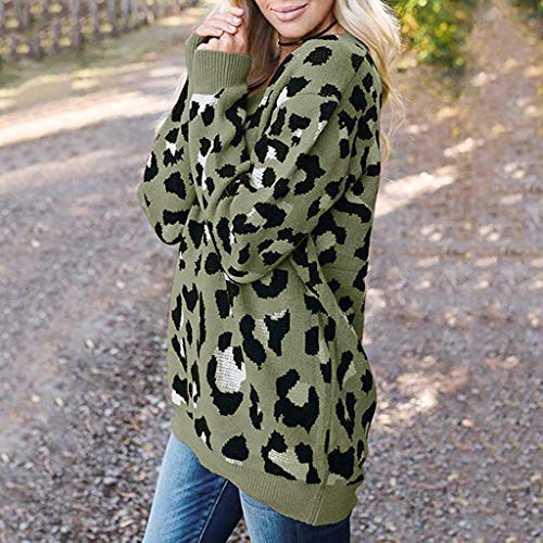 ReooLy Pull-Over, Jersey de Punto de Gran tamaño para Mujer con Hombros Descubiertos y suéter Suelto(Verde，S)