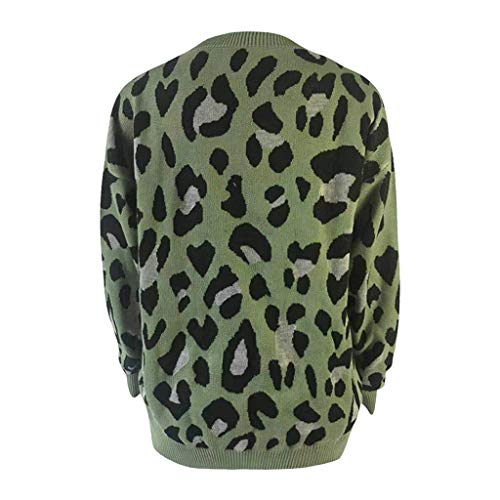 ReooLy Pull-Over, Jersey de Punto de Gran tamaño para Mujer con Hombros Descubiertos y suéter Suelto(Verde，S)
