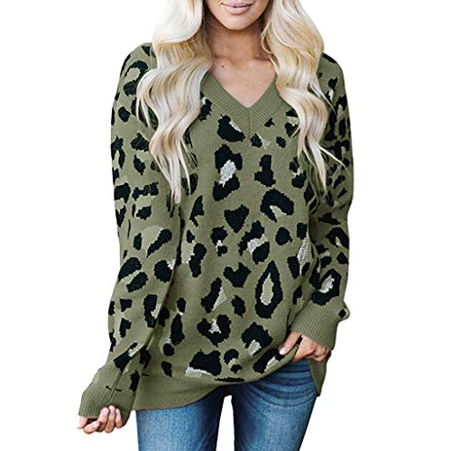 ReooLy Pull-Over, Jersey de Punto de Gran tamaño para Mujer con Hombros Descubiertos y suéter Suelto(Verde，S)