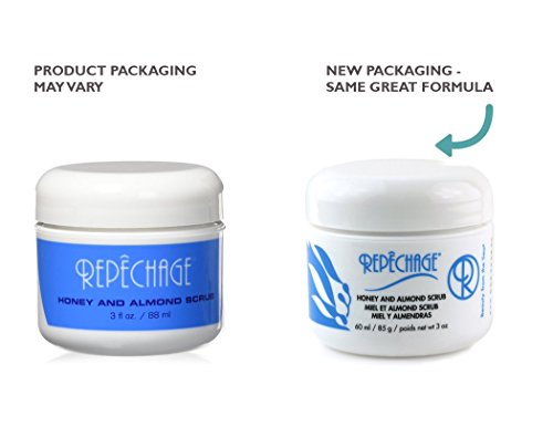 Repechage exfoliante suave rostro con miel orgánica y facial fórmula exfoliante mascarilla efectiva de almendras naturales para exfoliar la nariz frente mejillas puntos negros en la piel, etc. 3 fl oz