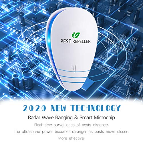 Repelente Ultrasónico Mosquitos, Control de Plagas para Las Ratas y Ratones, Cucarachas, Mosquitos, Moscas, Hormigas, Arañas, Insectos, Antimosquitos Eléctrico Extra Fuerte para Interiores (4-Pack)