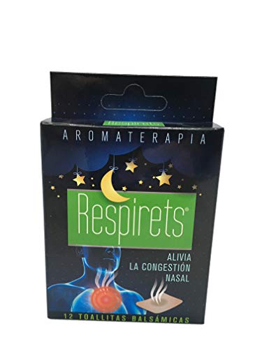 RESPIRETS 12 TOALLITAS AROMATICAS BALSÁMICAS, FACILITAN LA RESPIRACIÓN POR LA NARIZ, SUAVIZAN LA GARGANTA Y CALMAN LA TOS