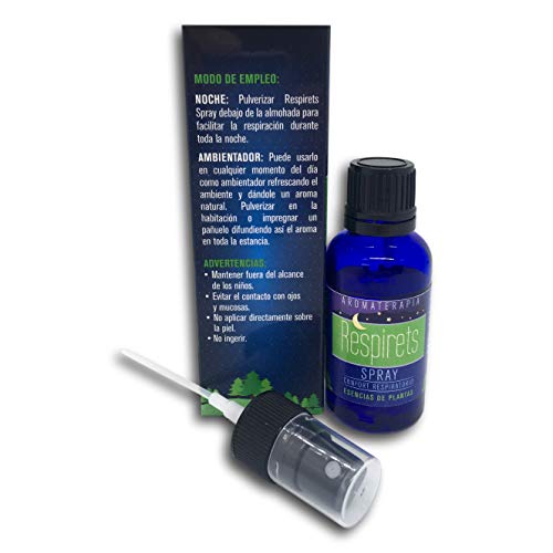 RESPIRETS SPRAY de eucalipto y menta, ayuda a respirar en procesos de resfriados despejando la congestión nasal (Spray 25 ml)