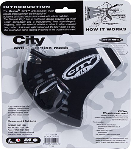 Respro City - Máscara Negro Negro Talla:Mediano