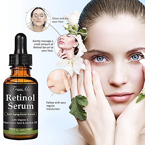 retinol Serum, ácido hialurónico Serum, Anti-Arrugas de Serum, anti-edad Serum con 2,5% retinol, ácido hialurónico y Vitamina E – para Wrinkles, Fine Lines y piel hydrat miniaturización (30ml)