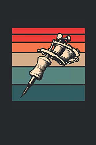 Retro Tattoo Machine: Dotted Bullet Notebook (6" x 9" - 120 pages) ~ Tattoos Art Notebook for Daily Journal, Diary, and Gift