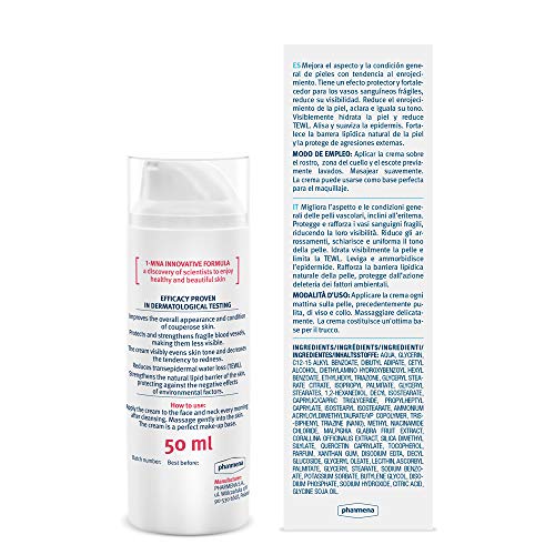 REVIUM ROSACEA - ANTI-REDNESS INTENSIVE DAY CREAM UVA UVB FILTERS WITH 1-MNA MOLECULE, CORALLINA OFFICINALIS RED ALGAE EXRACT, ACEROLA FRUIT, FOR COUPREOSE SKIN PRONE TO ERYTHEMA