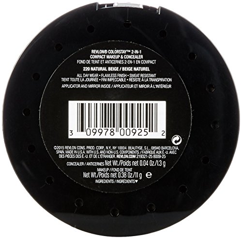 Revlon ColorStay 2 en 1 compacto Maquillaje y corrector, Beige