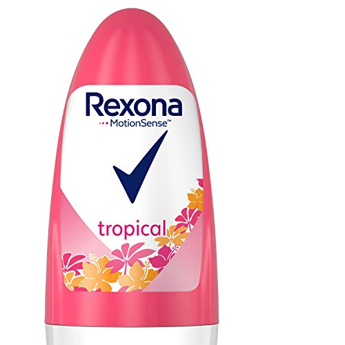 Rexona Tropical Antitranspirante Roll On para mujer, protección 48 horas - Paquete de 3 x 50 ml - Total: 150 ml