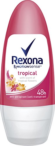 Rexona - Tropical, desodorante enroll - on, mujer, pack de 6 (6 x 50 ml)