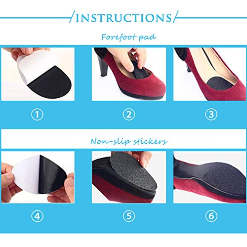 REYOK 15 Pares Antideslizantes Zapatos Almohadillas Plantillas de Goma Autoadhesivas Tacón Zapatos Almohadillas de Tacón Alto Suela Protectorc