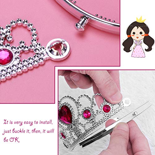 REYOK 7 Piezas Corona de Princesa Corona de Tiara Vestir Chicas Tiara Juguete Decoración de Diamantes de Imitación Vestirse Princesa Corona para la Fiesta