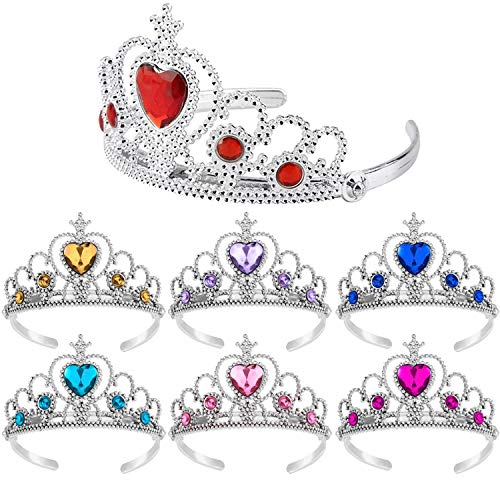 REYOK 7 Piezas Corona de Princesa Corona de Tiara Vestir Chicas Tiara Juguete Decoración de Diamantes de Imitación Vestirse Princesa Corona para la Fiesta