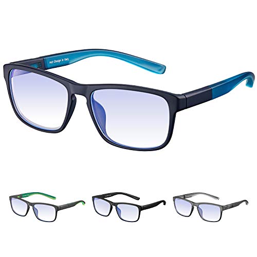 Rezi Gafas de ordenador Gafas Lectura para Protección contra Luz Azul - Alta Protección para Pantalla, Marco ultraligero | Luz anti-azul | 100% protección UV, Evita la Fatiga Ocular para PC, Móvil