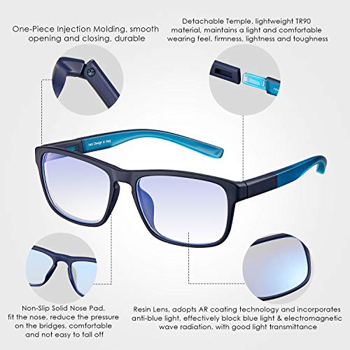 Rezi Gafas de ordenador Gafas Lectura para Protección contra Luz Azul - Alta Protección para Pantalla, Marco ultraligero | Luz anti-azul | 100% protección UV, Evita la Fatiga Ocular para PC, Móvil
