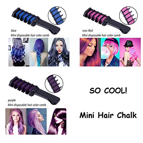 Richoose color tiza desechable instantáneo de larga duración tinte para el cabello cabello duradero Brillo de color crema para los fanáticos del partido DIY Cosplay 6PCS