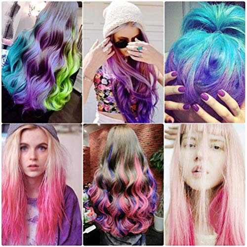 Richoose color tiza desechable instantáneo de larga duración tinte para el cabello cabello duradero Brillo de color crema para los fanáticos del partido DIY Cosplay 6PCS