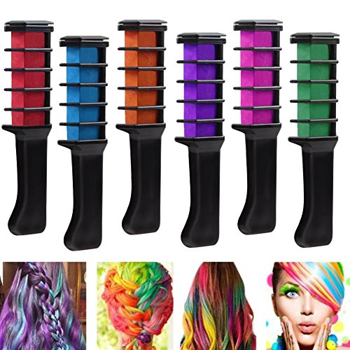 Richoose color tiza desechable instantáneo de larga duración tinte para el cabello cabello duradero Brillo de color crema para los fanáticos del partido DIY Cosplay 6PCS