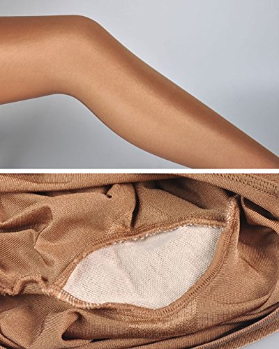 RICHTOER 2 pares de calcetines moldeadores al óleo, medias de seda brillante Champán 2 talla única