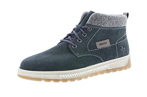 Rieker Hombre Botas, de Caballero Botas con Cordones, Botas Chukka,Cordones,Forradas,Pazifik,46 EU / 11 UK