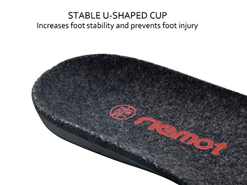 riemot Plantillas Deportivas Ortopédicas Niños para Fascitis Plantar, el Dolor de Talón, pie plano, Dolor de Rodilla y Espald, Cómodas, Correr, Deportes,K-Grey-34-36