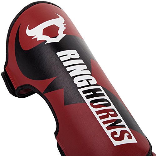 Ringhorns Charger Espinilleras de Boxeo, Unisex Adulto, Rojo, M
